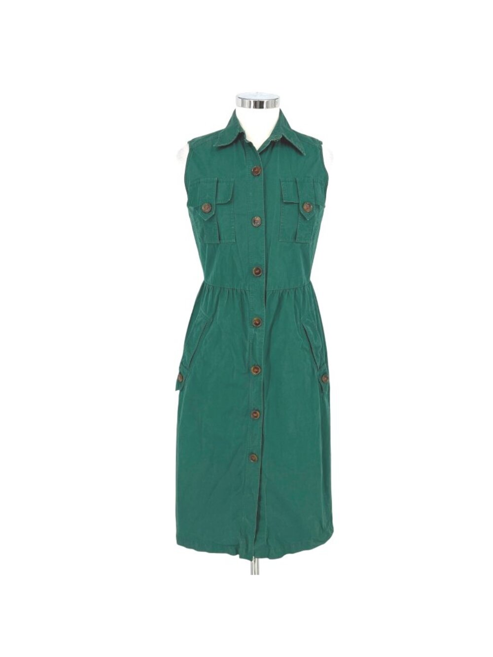 Derek Lam Kelly Utility Shirt Knee Length Safari Dress Green Size 4